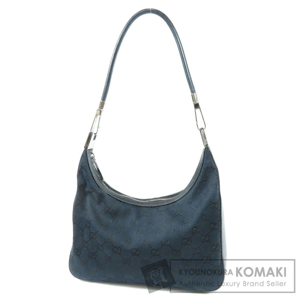 Gucci black canvas shoulder bag signature GG monogram